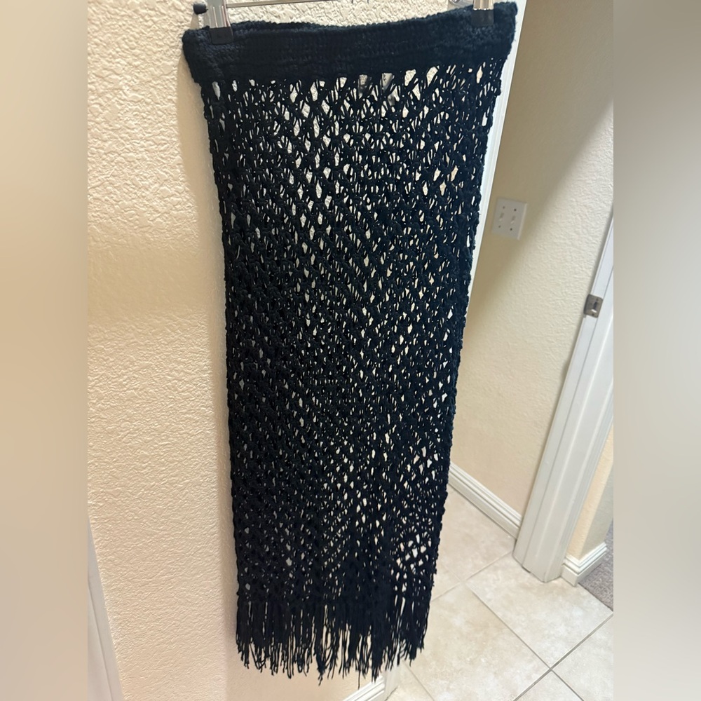 Black crochet skirt